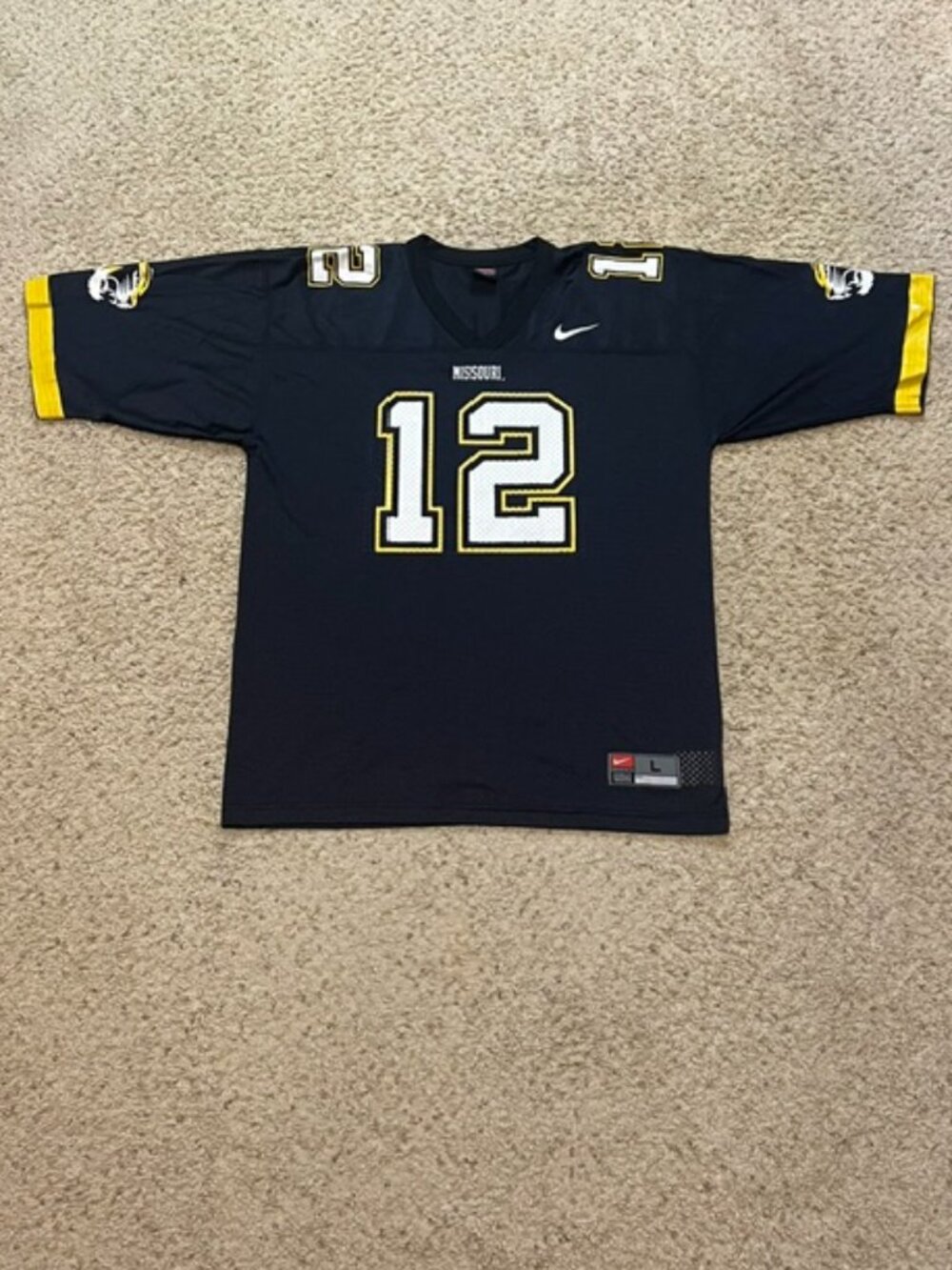 Missouri Tigers Vintage Nike Black Football Jersey Size Large L 2000s Y2K Mizzou